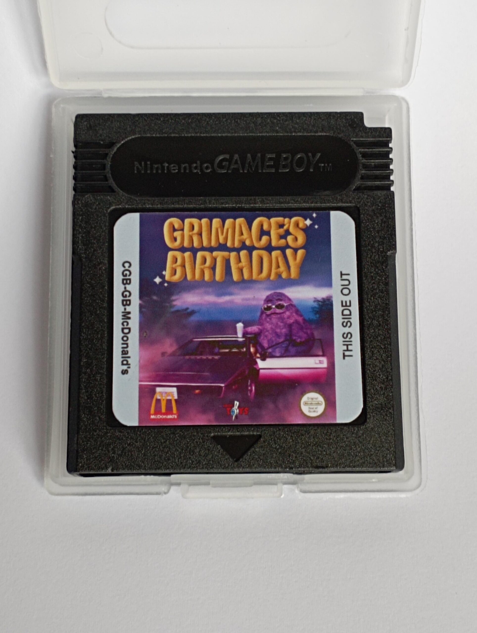 GRIMACE'S BIRTHDAY for gameboy color new homebrew 2023 Mc Donald's game boy